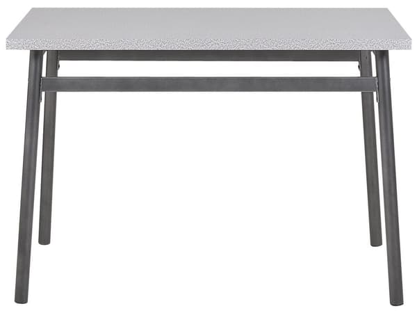 Matgrupp Grå Topp Svarta Stålben Rektangulärt Bord 110 x 70 cm 4 Stolar Modern