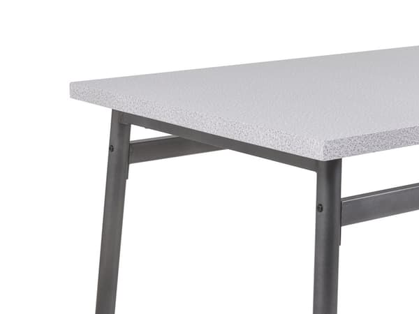 Matgrupp Grå Topp Svarta Stålben Rektangulärt Bord 110 x 70 cm 4 Stolar Modern