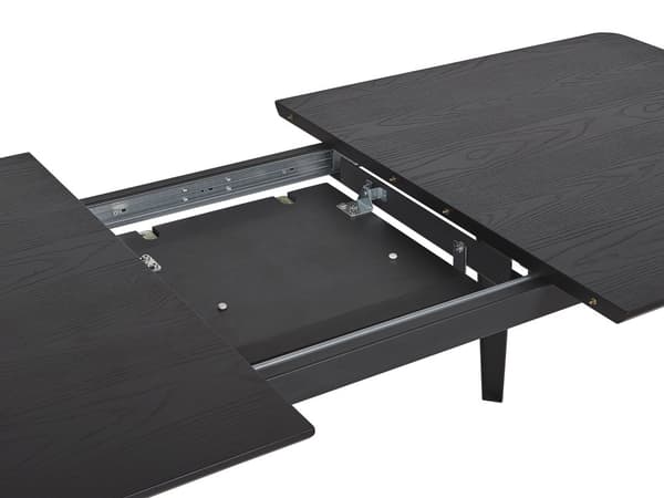 Sort Spisebord Traditionelt Bordplade med udtræk 160/200 cm