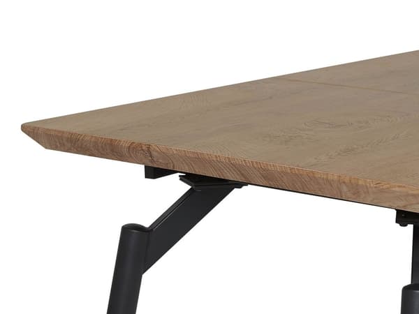 Ruokapöytä tumma puu/musta jatkettava 140/180 x 80 cm metallijalat nykyaikainen tyyli