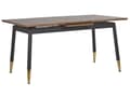 Miniatyrbillede 5 af 11: Mørkt Træ Spisebord med Sorte Ben Udtræk Traditionel plade 160/200 cm Moderne stil