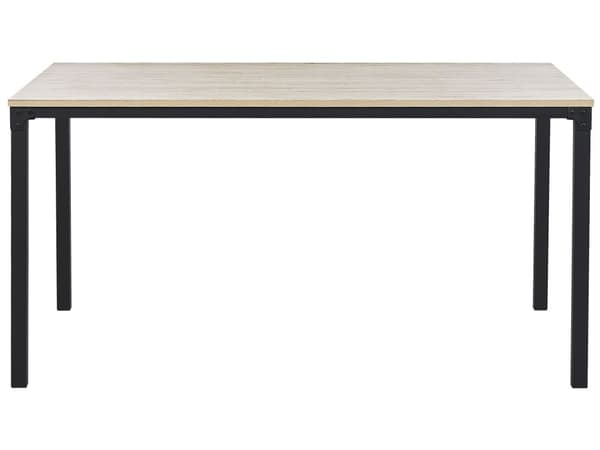 Ruokapöytä vaalea puu/musta 150 x 90 cm metallijalat skandinaavinen tyyli