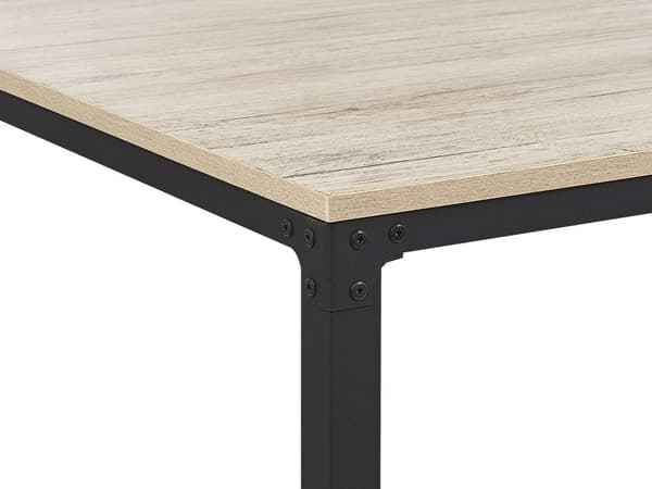 Ruokapöytä vaalea puu/musta 150 x 90 cm metallijalat skandinaavinen tyyli
