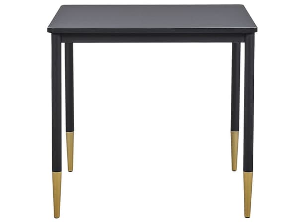 Ruokapöytä musta/kulta MDF 80 x 80 cm neliö metallijalat glamour tyyli