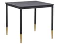 Pikkukuva 1 / 6: Ruokapöytä musta/kulta MDF 80 x 80 cm neliö metallijalat glamour tyyli