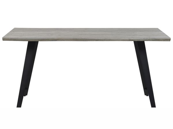 Ruokapöytä harmaa MDF-levy musta metalli 160 x 90 x 76 cm kuudelle suorakulmainen industriaalinen tyyli
