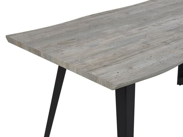 Ruokapöytä harmaa MDF-levy musta metalli 160 x 90 x 76 cm kuudelle suorakulmainen industriaalinen tyyli