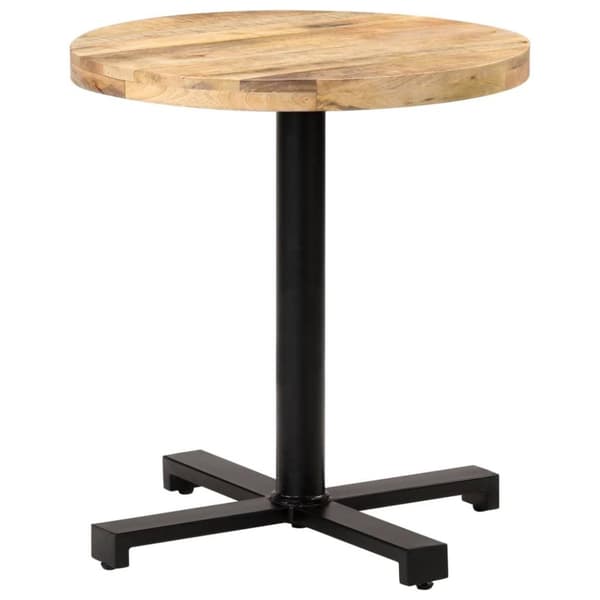 vidaXL bistrobord Ø70x75 cm rund ru mangotræ