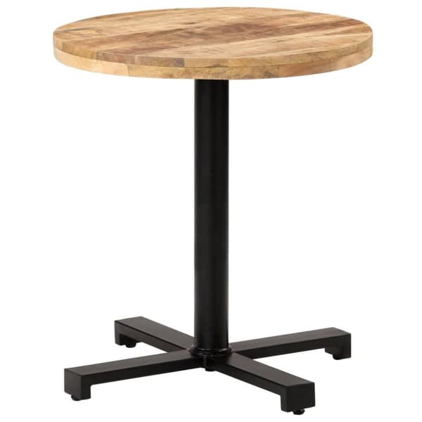 vidaXL bistrobord Ø70x75 cm rund ru mangotræ