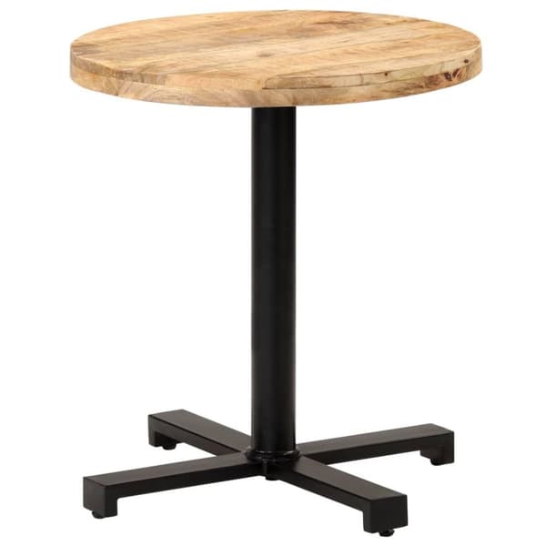 vidaXL bistrobord Ø70x75 cm rund ru mangotræ