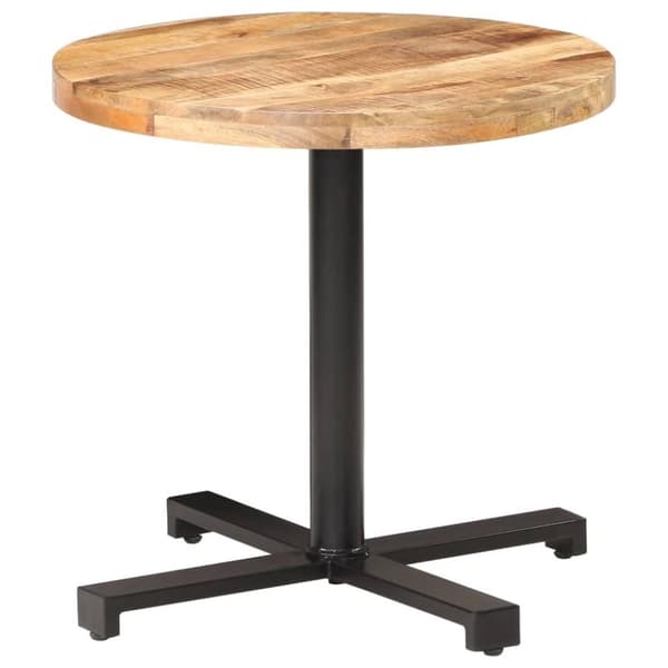 vidaXL bistrobord Ø80x75 cm rund ru mangotræ