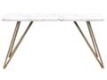 Miniatyrbillede 4 af 7: Spisebord Hvid Guld MDF Metalben 150 x 80 cm Dekorativ Lang Bordplade med Marmor Mønster Industriel Glamour til Spisestue Køkken Inspiration