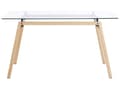 Miniatyrbillede 4 af 6: Spisebord Lyst Træ Transparent Glasplade 140 x 80 cm Industrielt Design