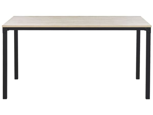 Sort Spisebord med Lyse Træspånplade Metalben 150 x 90 cm Minimalistisk Stil