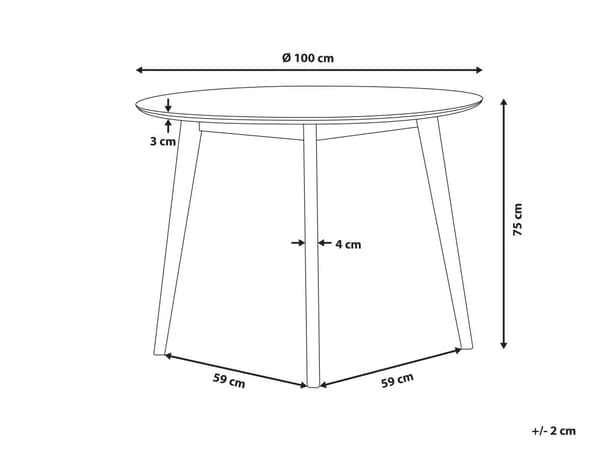 Spisebord Hvid Træ MDF ø 100 x 75 cm 4 Personers Rundt Spisebord til Spisestuen Skandinavisk Design Køkken Inspiration