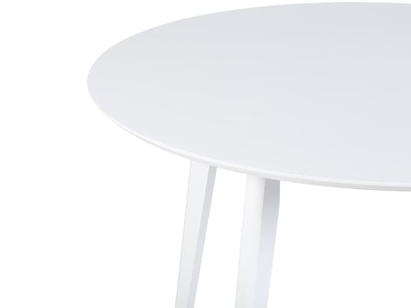 Spisebord Hvid Træ MDF ø 100 x 75 cm 4 Personers Rundt Spisebord til Spisestuen Skandinavisk Design Køkken Inspiration