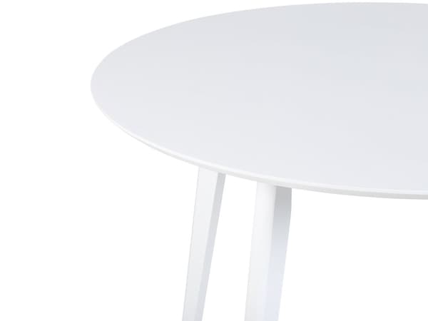 Matbord Vit MDF 100 cm Rund Topp Träben Skandinaviskt Köksbord