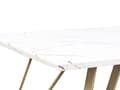 Miniatyrbild 5 av 7: Matbord Vit med Guld MDF Skiva Metallben 150 x 80 cm Marmor Effekt Glamour Industriell