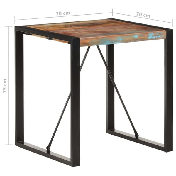 vidaXL Matbord 70x70x75 cm massivt återvunnet trä