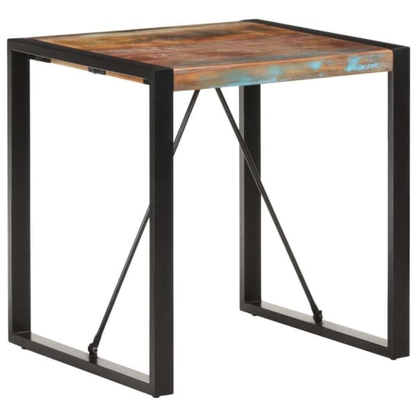 vidaXL Ruokapöytä 70x70x75 cm kierrätetty täyspuu