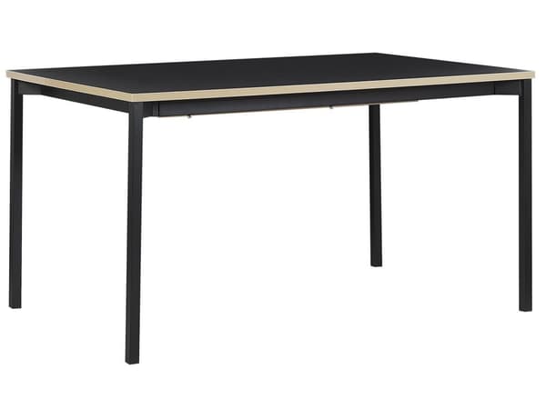 Ruokapöytä musta MDF-levy 140/190 x 90 cm jatkettava moderni industriaalinen tyyli