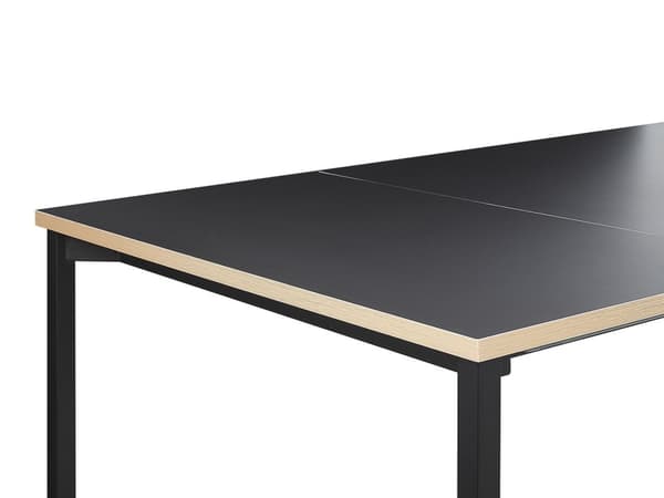 Ruokapöytä musta MDF-levy 140/190 x 90 cm jatkettava moderni industriaalinen tyyli