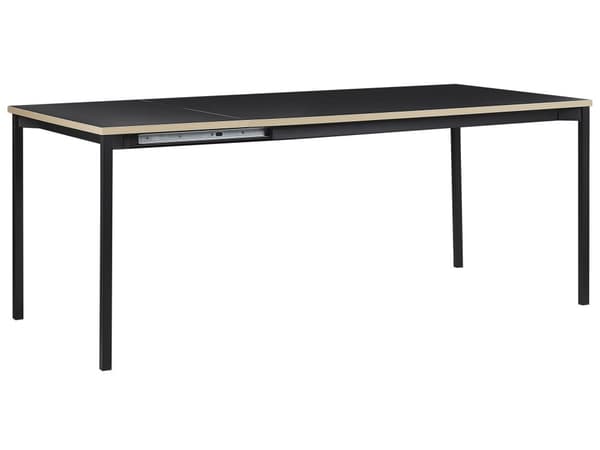 Ruokapöytä musta MDF-levy 140/190 x 90 cm jatkettava moderni industriaalinen tyyli