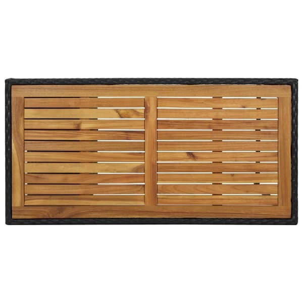 vidaXL Barbord med förvaringshyllor svart 120x60x110 cm konstrotting