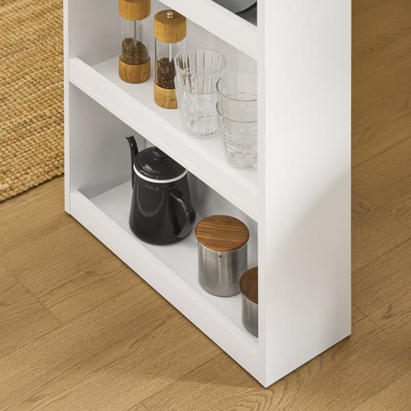 SoBuy Barbord, højt bord, hvid bordplade, Bredde: 112 cm, Højde: 106,5 cm, dybde: 57 cm FWT17-W