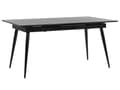 Pikkukuva 5 / 9: Ruokapöytä musta 160/200 x 90 cm jatkettava 6 hengelle metallijalat MDF-levy minimalistinen tyyli