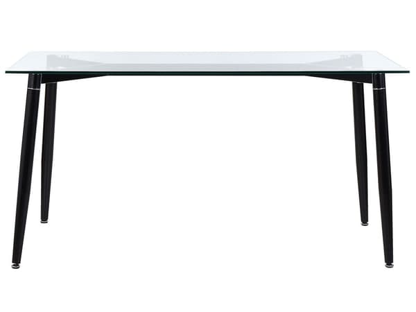 Matbord Genomskinlig Glasskiva Svarta Ben 150 x 90 cm Modern Design Rektangulärt