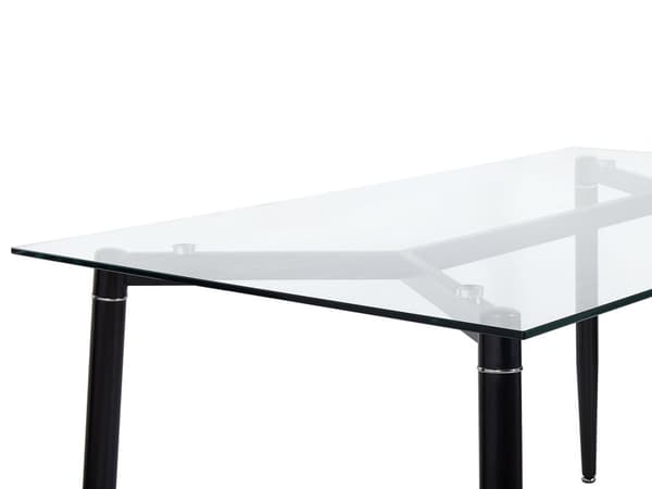 Matbord Genomskinlig Glasskiva Svarta Ben 150 x 90 cm Modern Design Rektangulärt