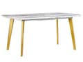 Miniatyrbild 5 av 10: Matbord Marmor Effekt MDF Gulda Ben Hopfällbar Skiva Rektangulär 160/200 x 90 cm Modern Design