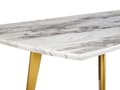 Miniatyrbild 7 av 10: Matbord Marmor Effekt MDF Gulda Ben Hopfällbar Skiva Rektangulär 160/200 x 90 cm Modern Design