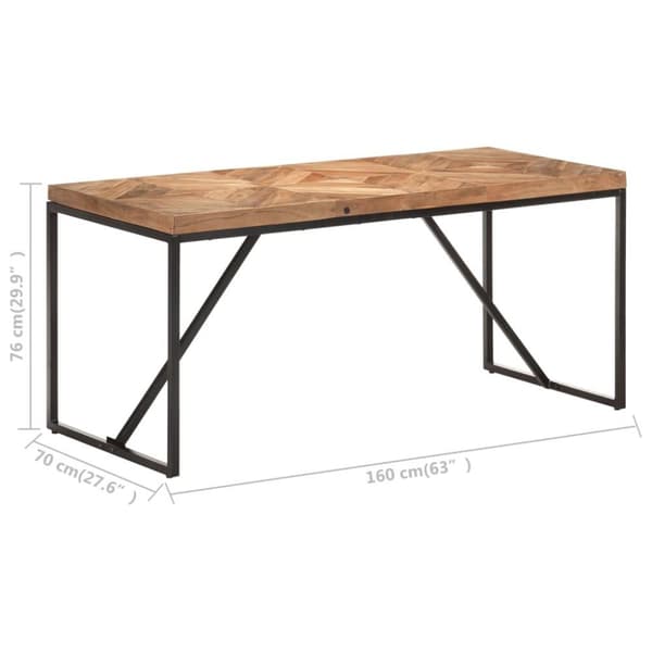 vidaXL Matbord 160x70x76 cm massivt akaciaträ och mangoträ