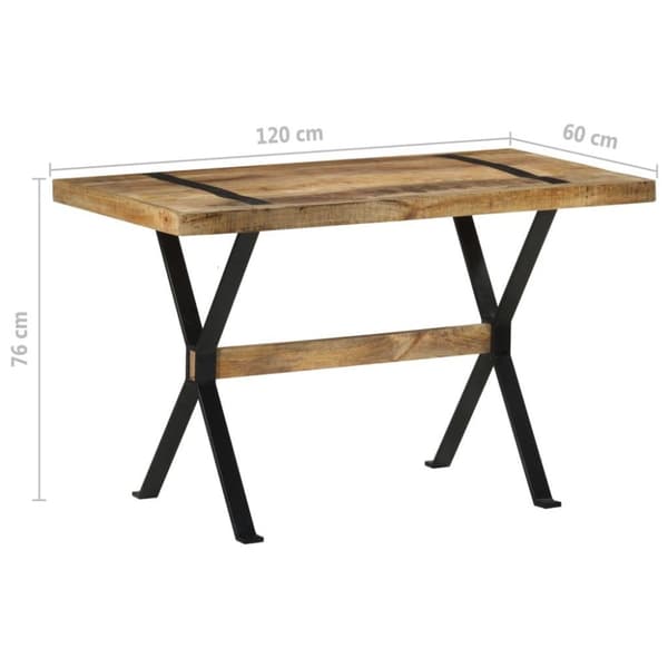 vidaXL spisebord 120x60x76 cm ru mangotræ
