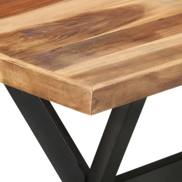 vidaXL Spisebord 120x60x75 cm heltre med honningfinish