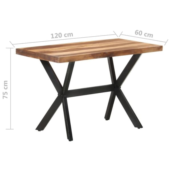 vidaXL Spisebord 120x60x75 cm heltre med honningfinish