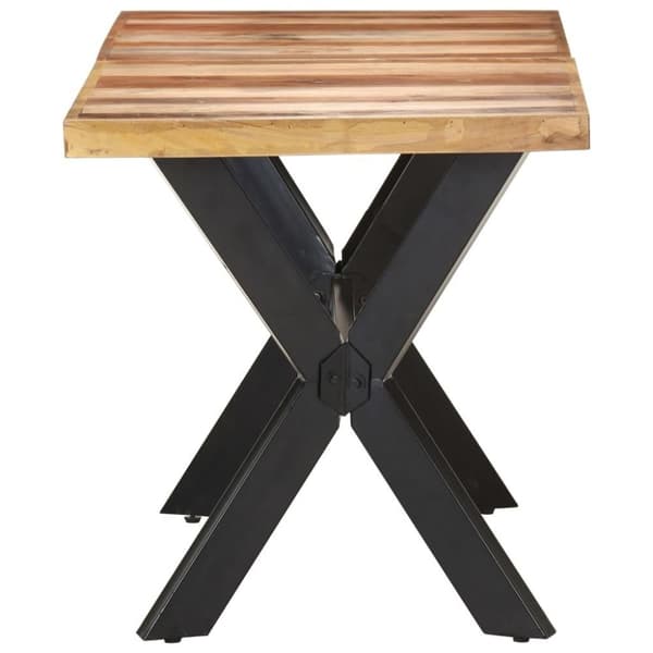 vidaXL Spisebord 140x70x75 cm heltre med honningfinish