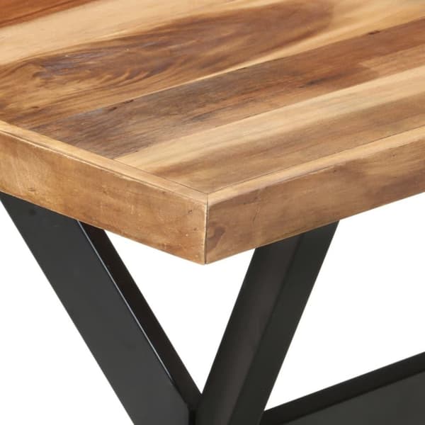 vidaXL Spisebord 140x70x75 cm heltre med honningfinish