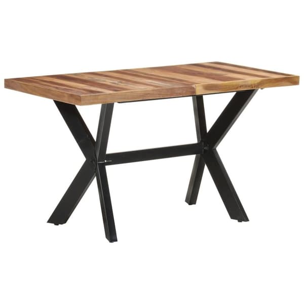 vidaXL Spisebord 140x70x75 cm heltre med honningfinish