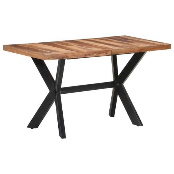 vidaXL Spisebord 140x70x75 cm heltre med honningfinish