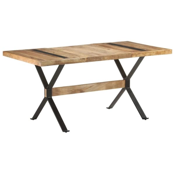 vidaXL Matbord 160x80x76 cm grovt mangoträ