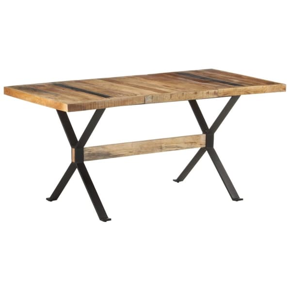 vidaXL Matbord 160x80x76 cm grovt mangoträ