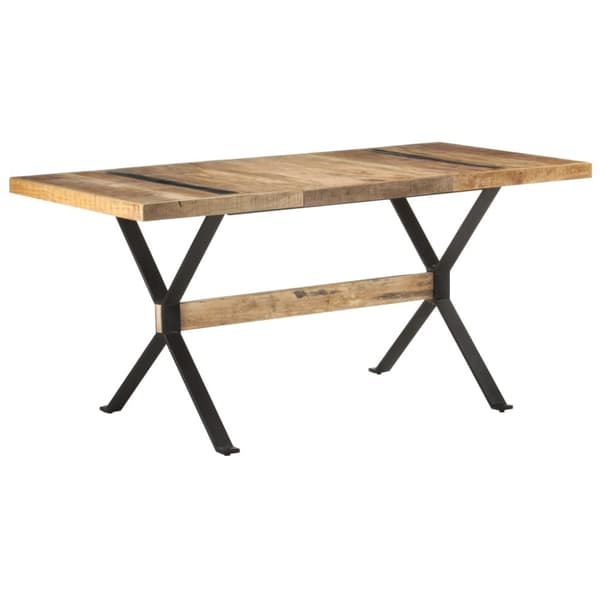 vidaXL Matbord 160x80x76 cm grovt mangoträ