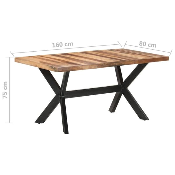 vidaXL Matbord 160x80x75 cm massivt trä med honungsfinish