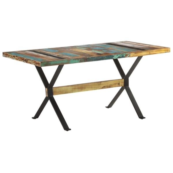 vidaXL spisebord 160x80x76 cm massivt genbrugstræ
