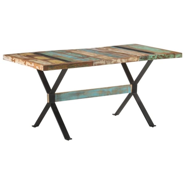 vidaXL spisebord 160x80x76 cm massivt genbrugstræ