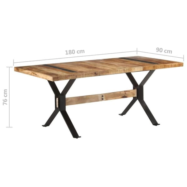 vidaXL spisebord 180x90x76 cm ru mangotræ