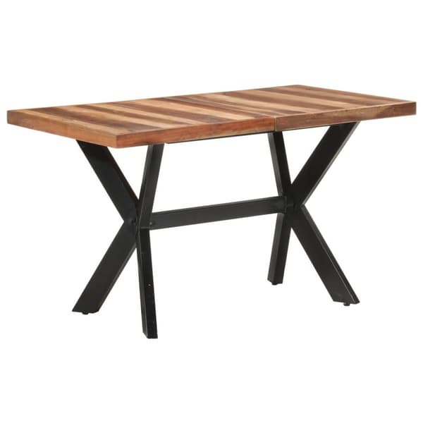 vidaXL spisebord 140x70x75 cm massivt træ med honningfarvet finish